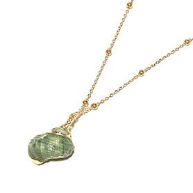 Shell Pendant Necklace Green - RubyVanilla