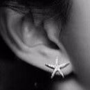Small Pave Starfish Earrings - RubyVanilla