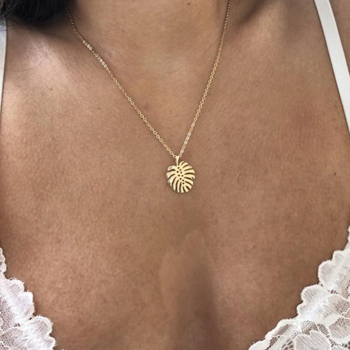 Tropical Palm Leaf Necklace – RubyVanilla