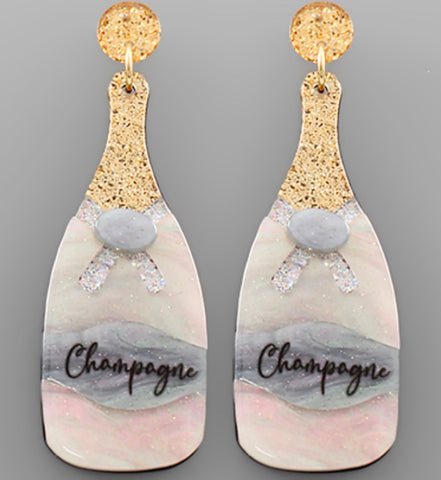 Champagne Bottle Earrings - RubyVanilla