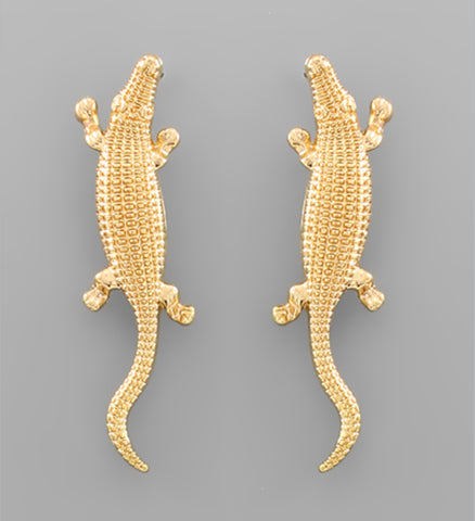 Gold Gator Earrings - RubyVanilla