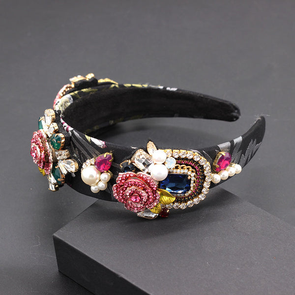 Baroque Pearl and Flower Headband - RubyVanilla