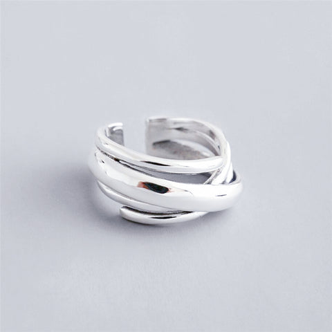 Adjustable Multi-layer Winding Sterling Silver Ring - RubyVanilla