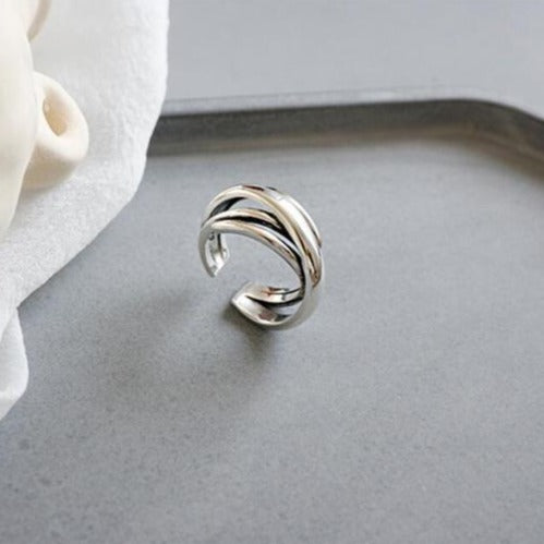 Adjustable Multi-layer Winding Sterling Silver Ring - RubyVanilla