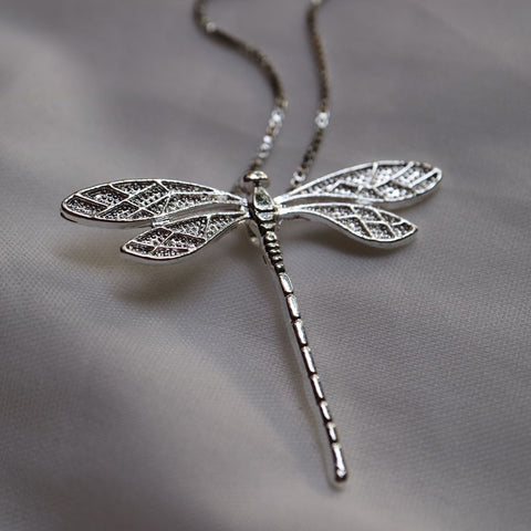 Silver Dragonfly Necklace - RubyVanilla