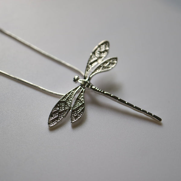 Silver Dragonfly Necklace - RubyVanilla
