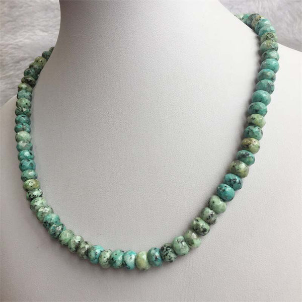 Faceted Green Africa Turquoise Necklace - RubyVanilla