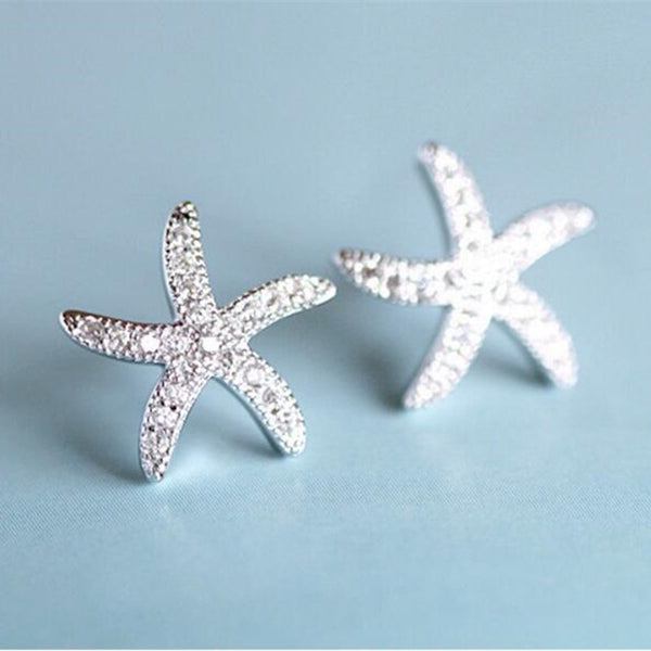 Small Pave Starfish Earrings - RubyVanilla