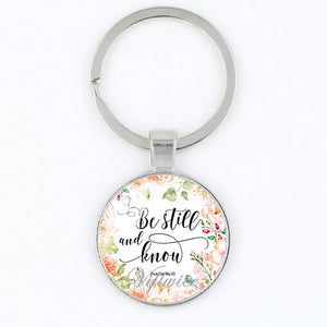 "Be Still and Know" Key Chain - RubyVanilla