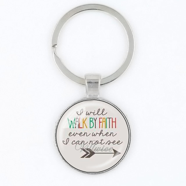 "I Will Walk By Faith" Key Chain - RubyVanilla