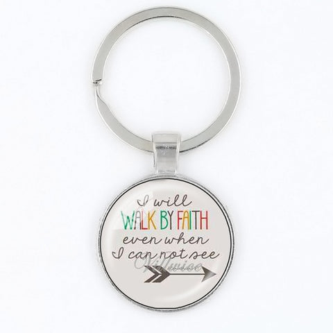 "I Will Walk By Faith" Key Chain - RubyVanilla