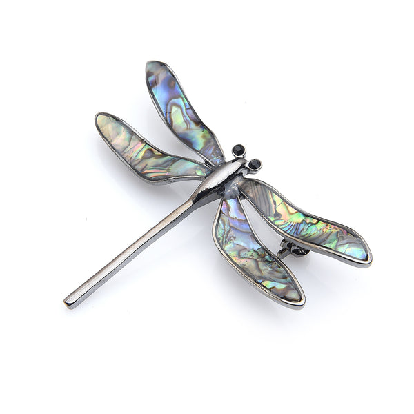 Dragonfly Brooch with faux abalone - RubyVanilla