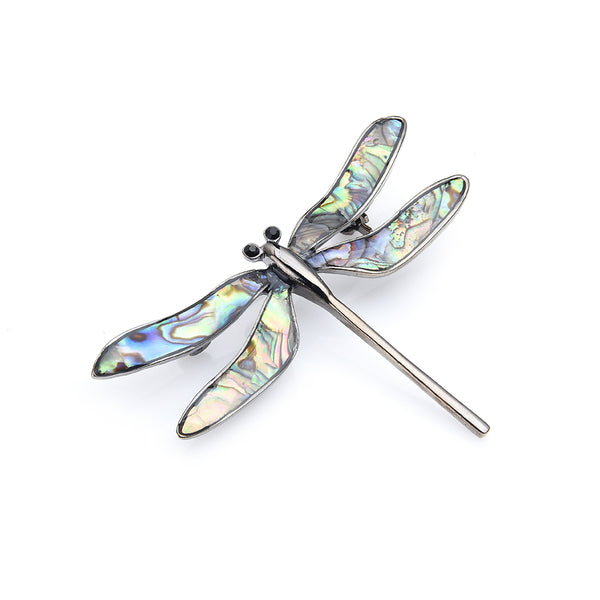 Dragonfly Brooch with faux abalone - RubyVanilla